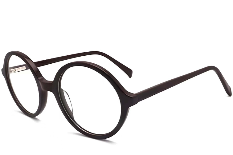 Round Brown Acetate Glasses #BS2012-0328