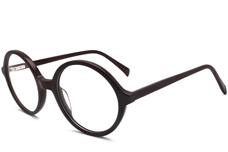 Lunettes rondes en acétate marron #BS2012-0328