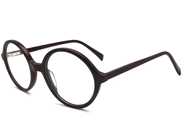 Round Brown Acetate Glasses #BS2012-0328