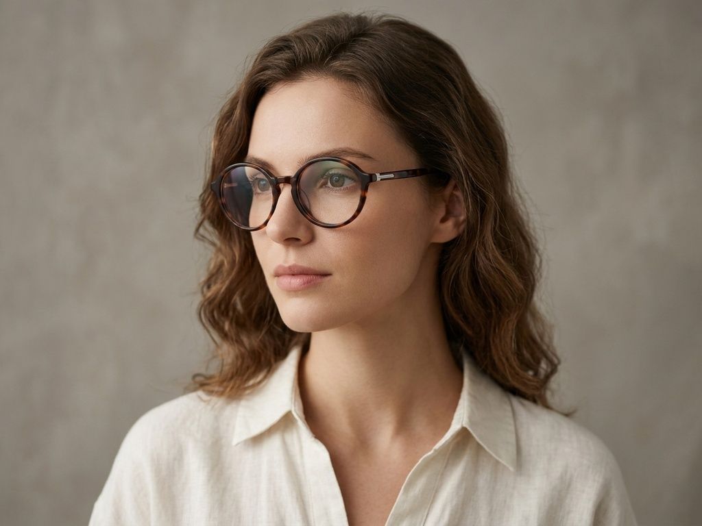 Round Tortoiseshell Acetate Glasses #BS2012-0329
