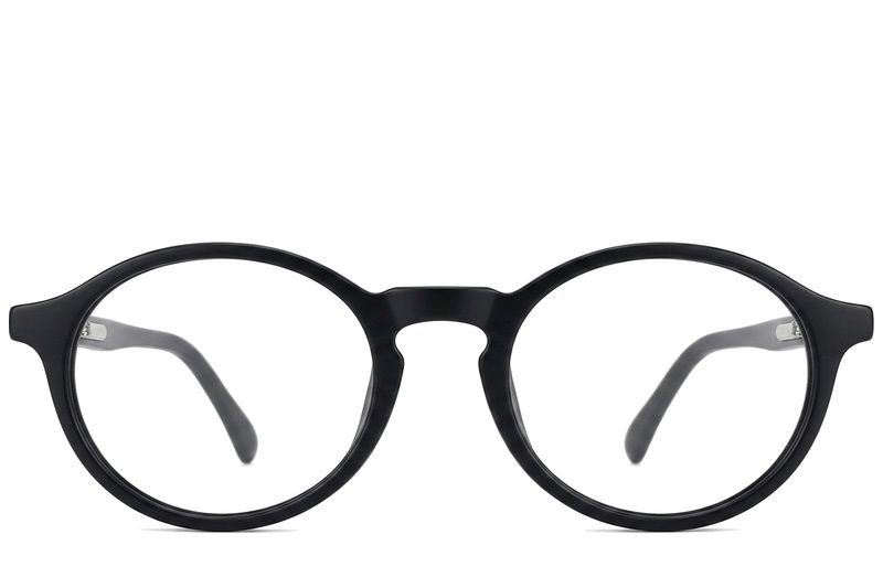 Lunettes rondes en acétate noir #BS2012-0330