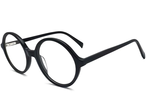 Round Black Acetate Glasses #BS2012-0330