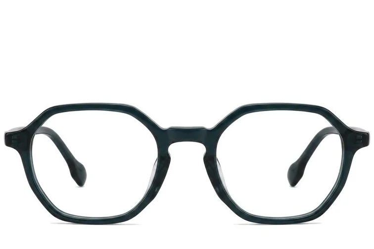 Bicchieri in acetato verde con motivo geometrico #BS2012-0332