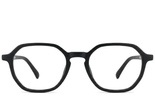 Lunettes géométriques en acétate noir #BS2012-0334