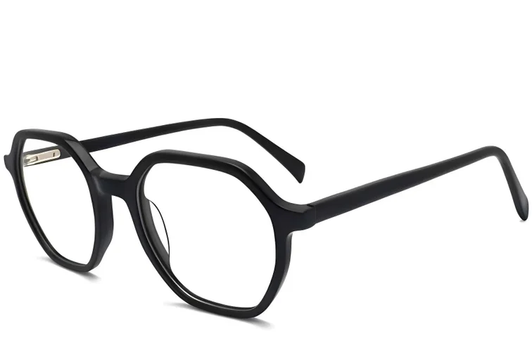 Lunettes géométriques en acétate noir #BS2012-0334