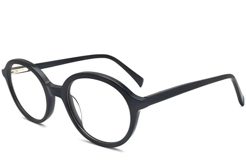 Oval Black Acetate Glasses #BS2012-0335