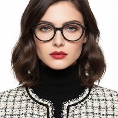 Gafas ovaladas de acetato negro #BS2012-0335