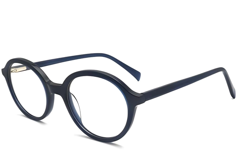 Oval Blue Acetate Glasses #BS2012-0336