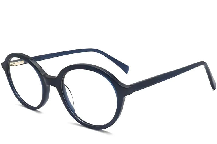 Lunettes ovales en acétate bleu #BS2012-0336