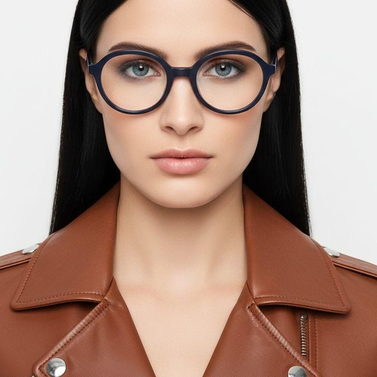 Gafas ovaladas de acetato azul #BS2012-0336