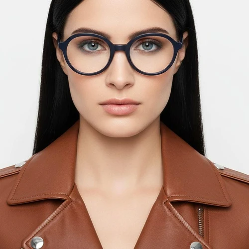 Ovale blauwe acetaatbril #BS2012-0336