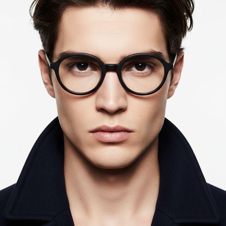 Oval Grey Acetate Glasses #BS2012-0337