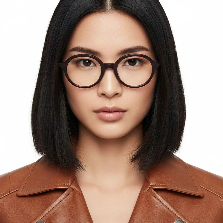 Oval Tortoiseshell Acetate Glasses #BS2012-0339
