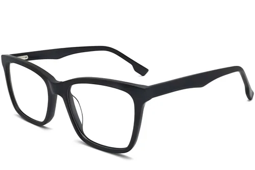 Lunettes rectangulaires en acétate noir #BS2012-0340