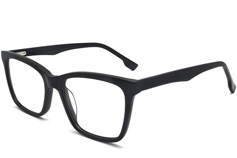 Gafas rectangulares de acetato negro #BS2012-0340