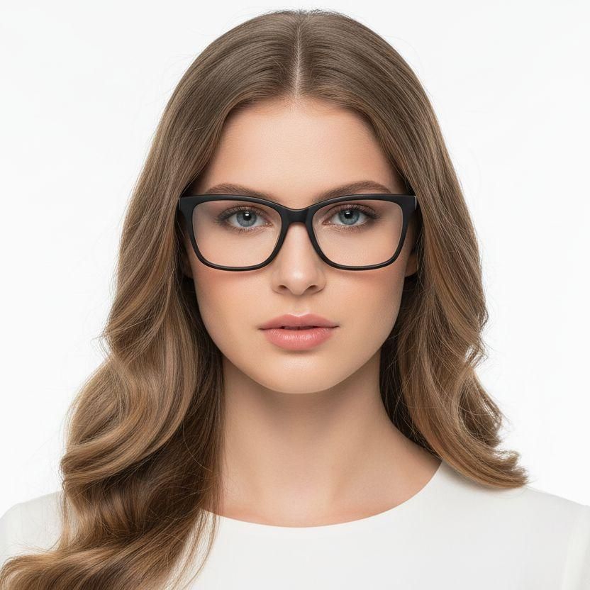 Rectangular Black Acetate Glasses #BS2012-0340