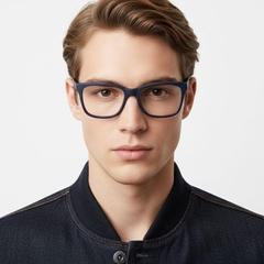 Gafas rectangulares de acetato azul #BS2012-0342