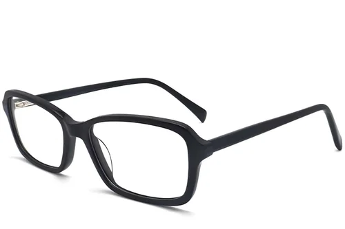 Lunettes rectangulaires en acétate noir #BS2012-0345