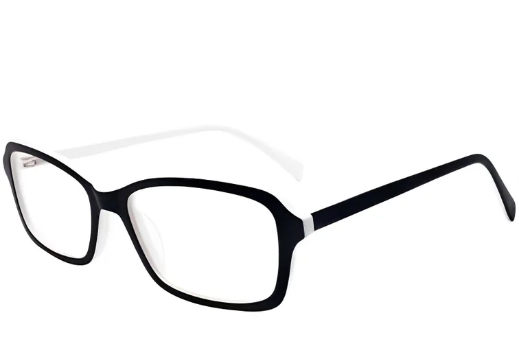 Verres rectangulaires en acétate blanc #BS2012-0348