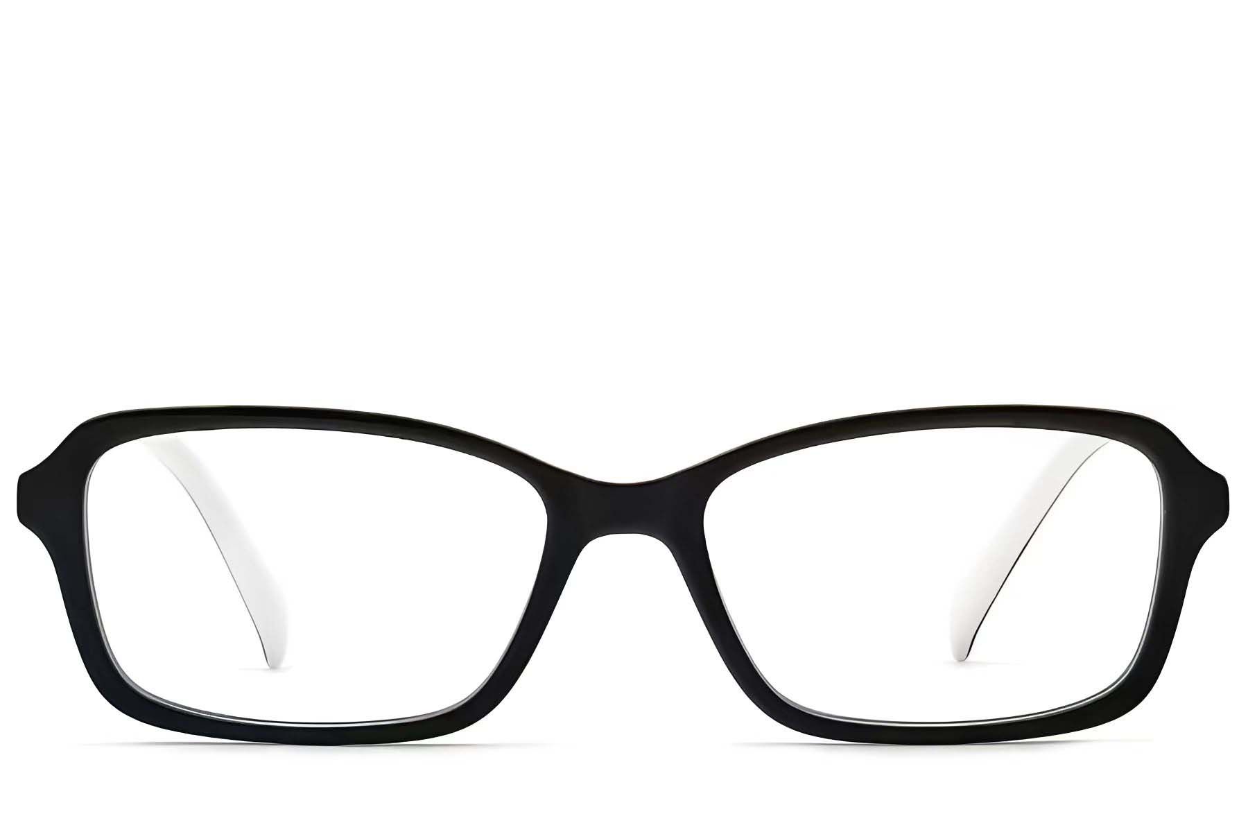 Rectangular White Acetate Glasses #BS2012-0348