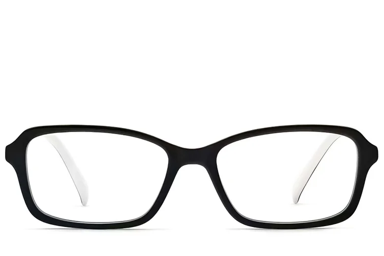 Rectangular White Acetate Glasses #BS2012-0348