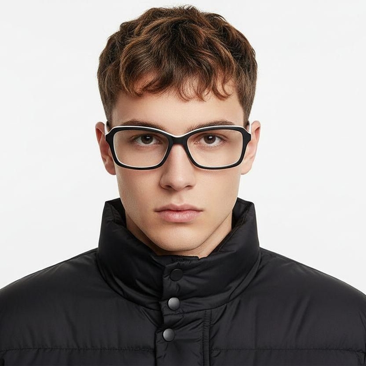 Gafas rectangulares de acetato blanco #BS2012-0348