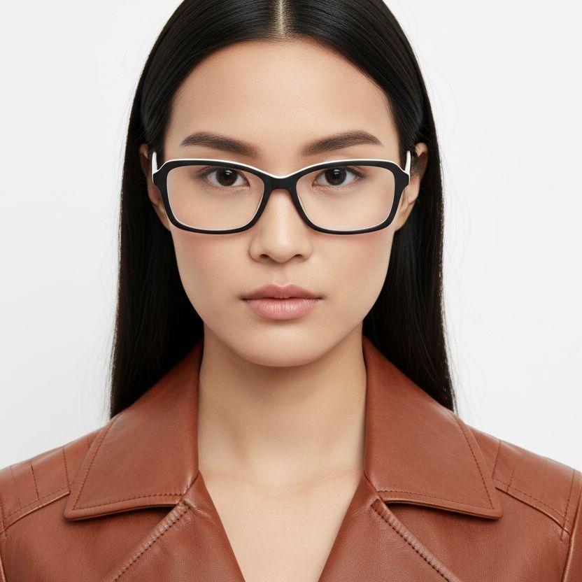 Gafas rectangulares de acetato blanco #BS2012-0348