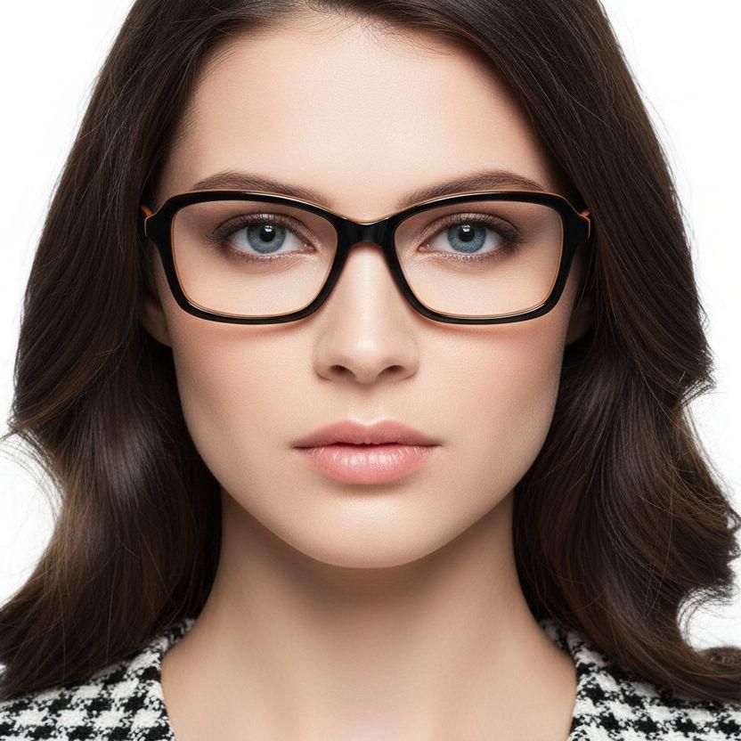 Gafas rectangulares de acetato amarillo #BS2012-0349