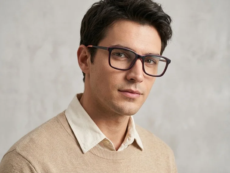 Gafas rectangulares de acetato naranja #BS2012-0350