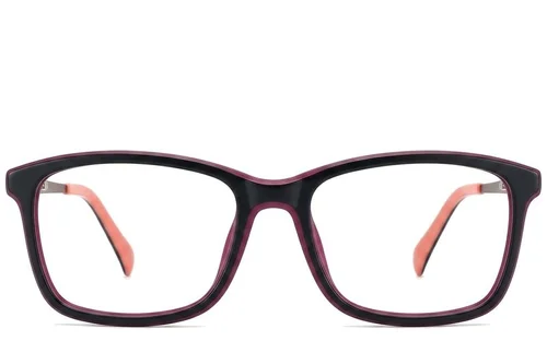 Verres rectangulaires en acétate orange #BS2012-0350