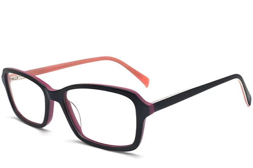 Rectangular Orange Acetate Glasses #BS2012-0350
