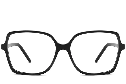 Gafas rectangulares de acetato negro #BS2012-0351