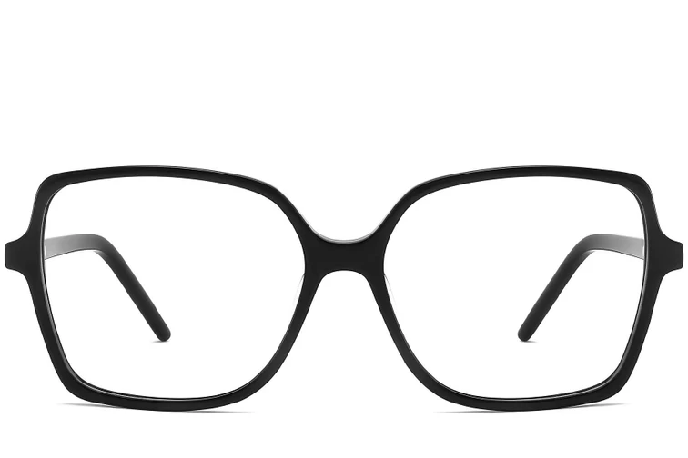 Rectangular Black Acetate Glasses #BS2012-0351