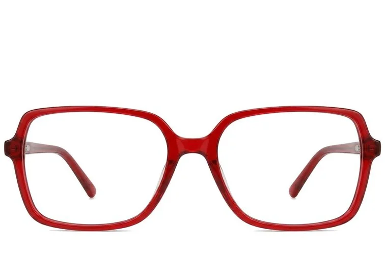 Verres rectangulaires en acétate rouge #BS2012-0352