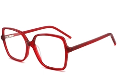 Rectangular Red Acetate Glasses #BS2012-0352