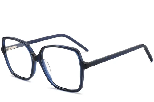 Rectangular Blue Acetate Glasses #BS2012-0353