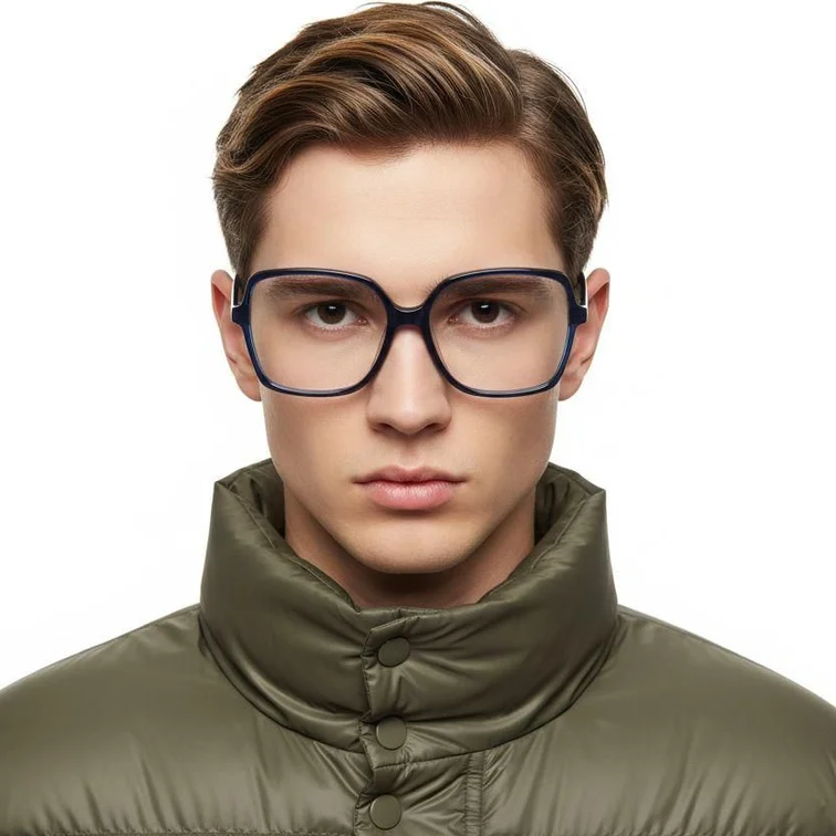 Gafas rectangulares de acetato azul #BS2012-0353