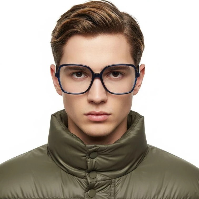 Rectangular Blue Acetate Glasses #BS2012-0353