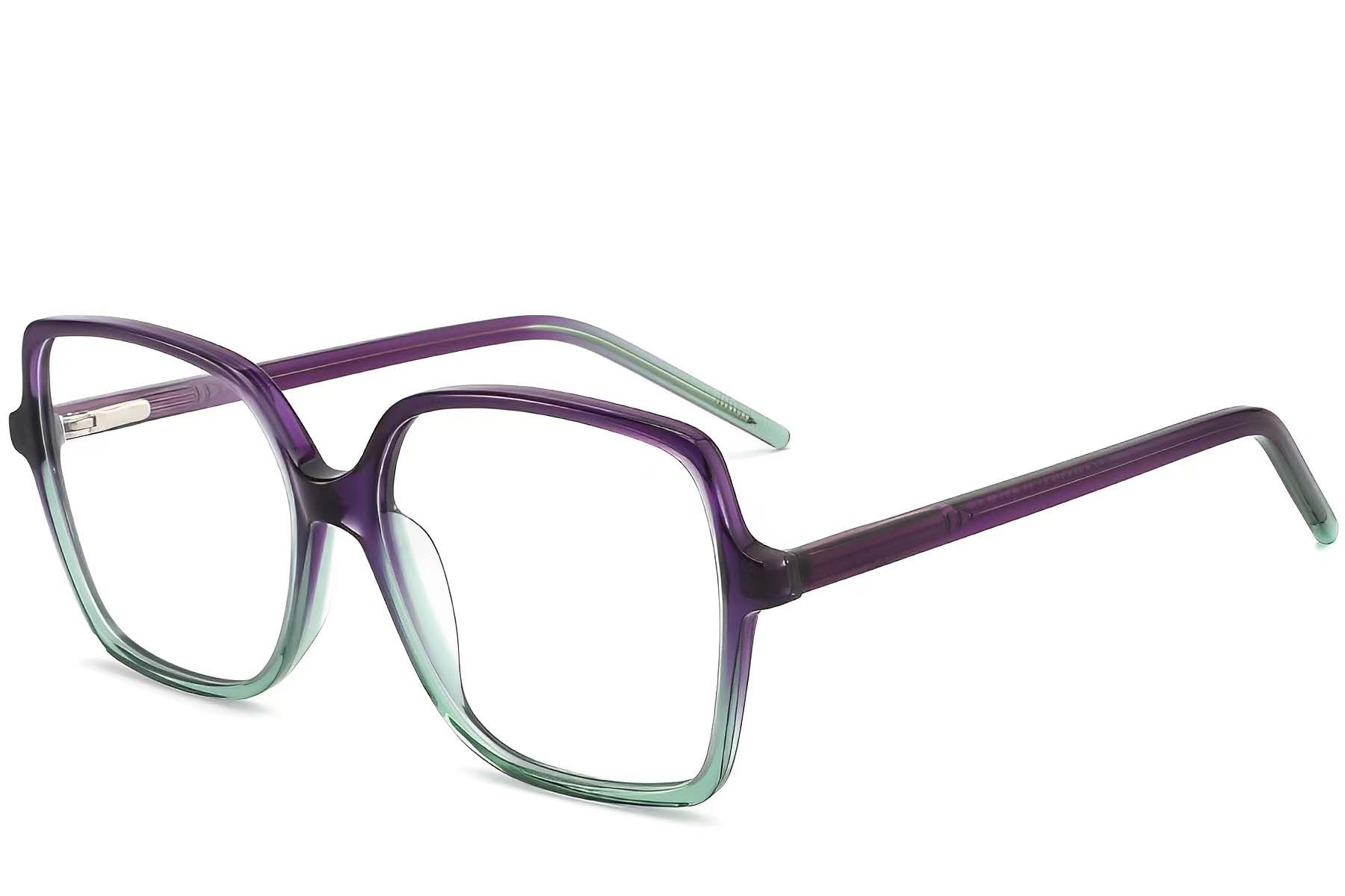 Rectangular Green Acetate Glasses #BS2012-0354
