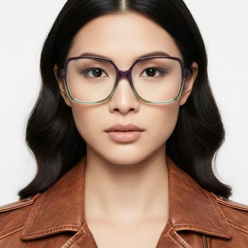 Rectangular Green Acetate Glasses #BS2012-0354