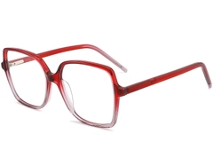 Rectangular Red Acetate Glasses #BS2012-0355