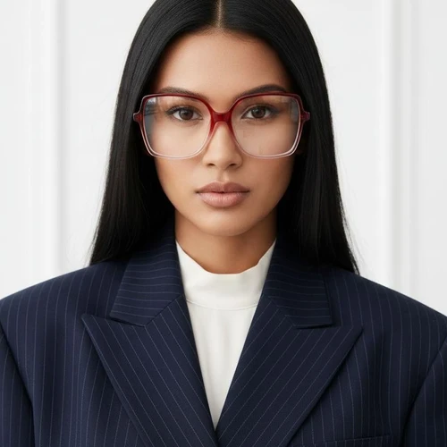 Verres rectangulaires en acétate rouge #BS2012-0355