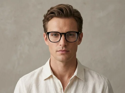 Lunettes ovales en acétate noir #BS2012-0356