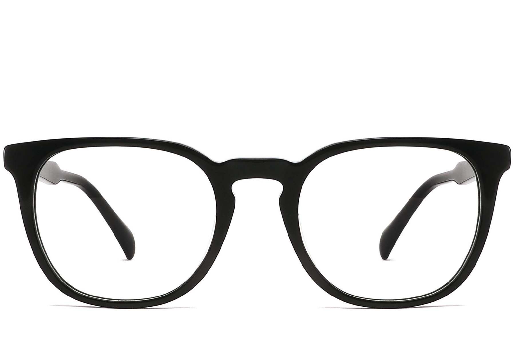 Oval Black Acetate Glasses #BS2012-0356