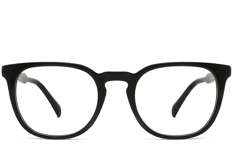 Oval Black Acetate Glasses #BS2012-0356