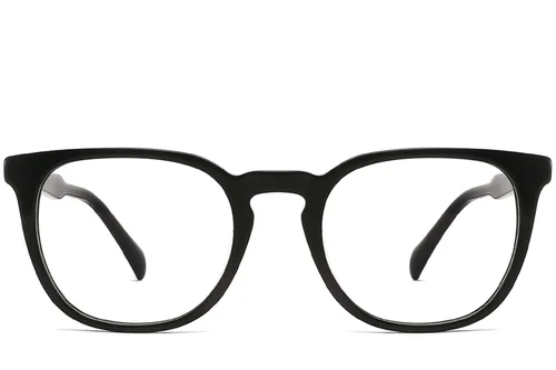 Lunettes ovales en acétate noir #BS2012-0356