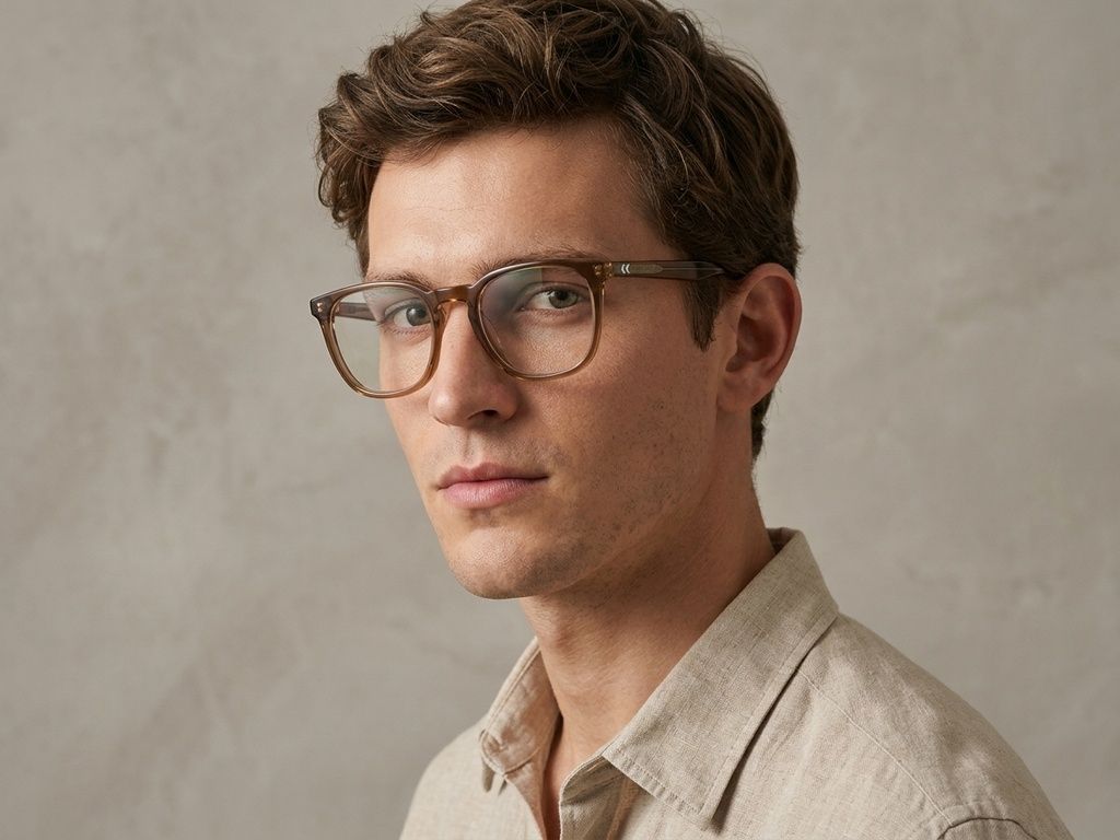 Oval Brown Acetate Glasses #BS2012-0358