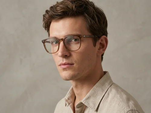 Lunettes ovales en acétate marron #BS2012-0358