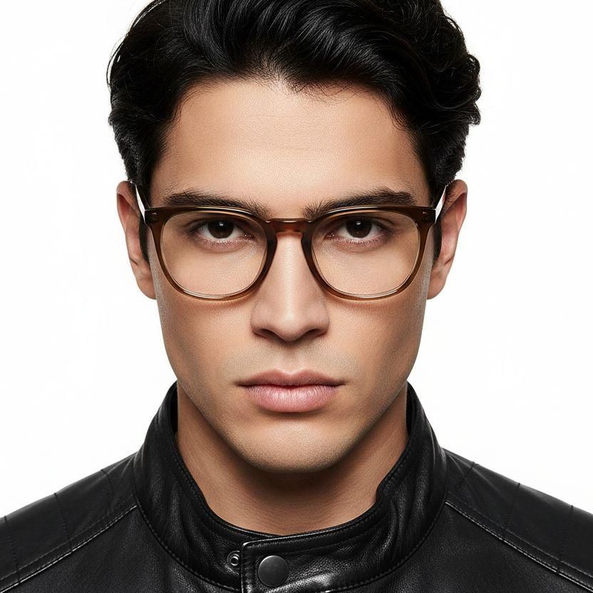 Oval Brown Acetate Glasses #BS2012-0358