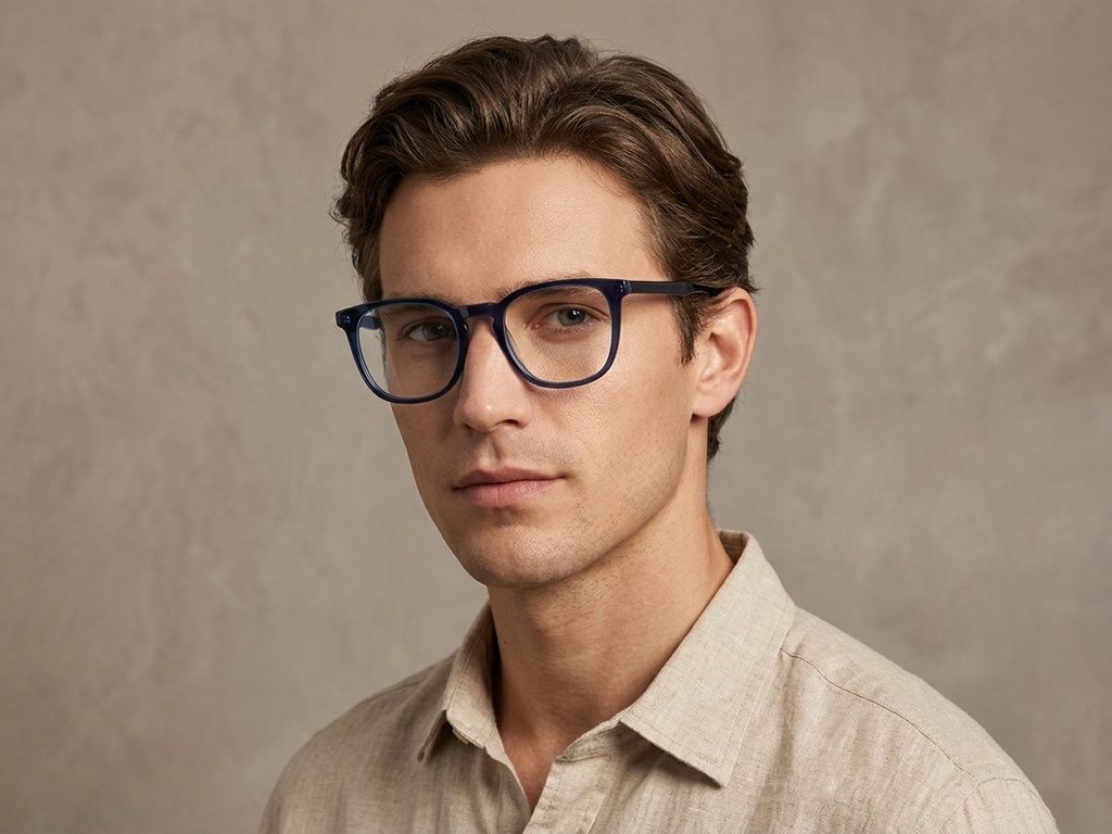 Oval Blue Acetate Glasses #BS2012-0360